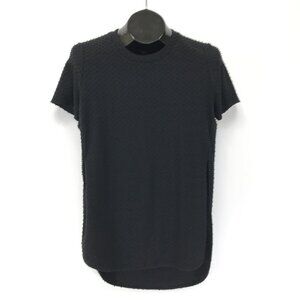 Aritzia Wilfred Capucine Tunic Tee Women's Small Black Swiss Dot Textured Casual
